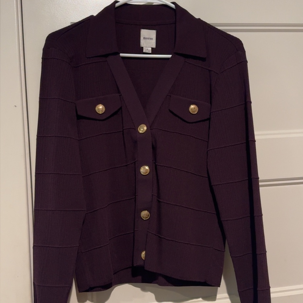 NWOT Anthropologie Maeve Collared Cardigan Small